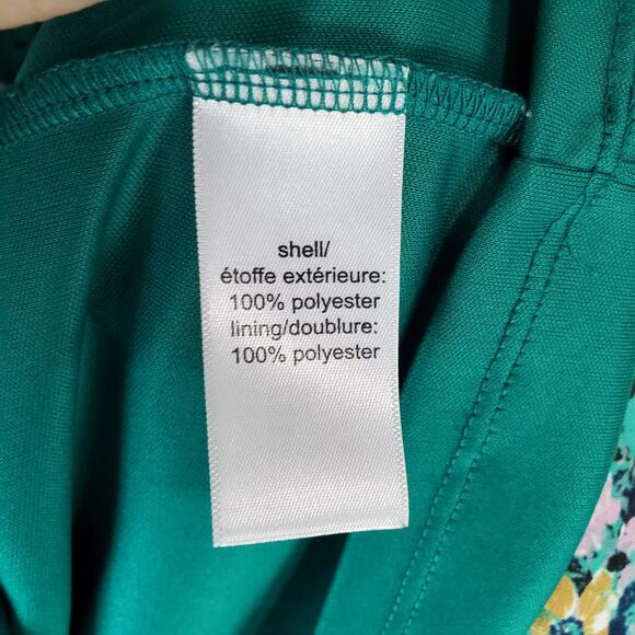 Maurices Womens Green Quarter Zip Front Cinched Waist Floral Sleeveless Dress XL - Picture 6 of 7